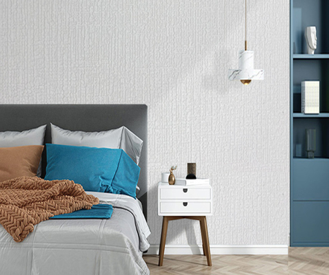 Papel de pared de espuma 3D texturizado de lino resistente al fuego Rollo de revestimiento de pared para apartamento