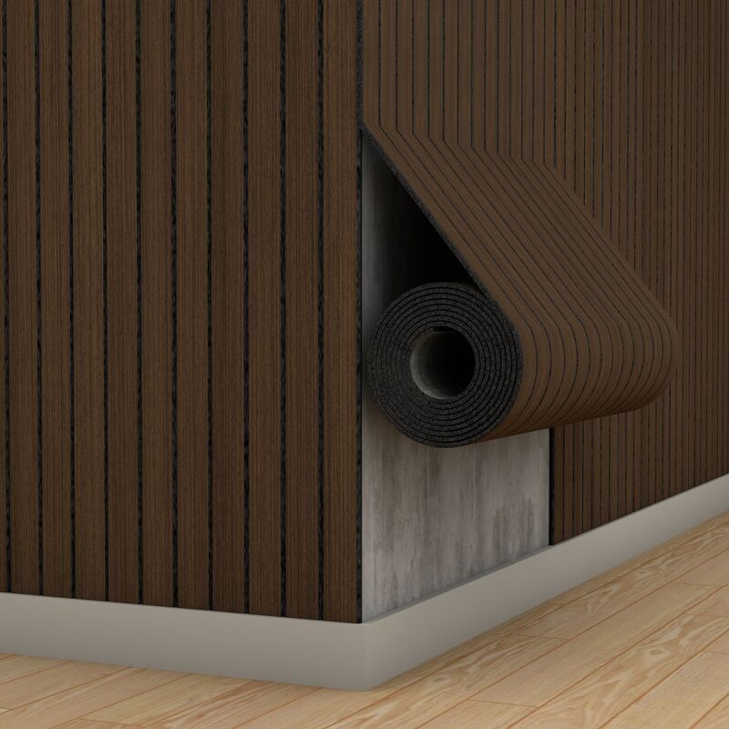 Los paneles de pared de listones de madera blanda con capa de espuma IXPE para la decoración del hogar de bienestar