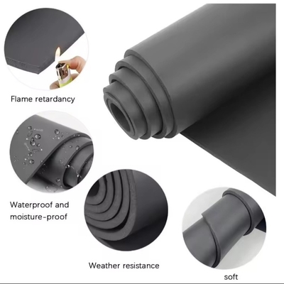 Resistencia a la llama CR Hoja de espuma Absorción de sonido Neoprene Rollo de caucho para automóviles