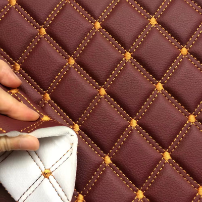 Personalizar el espesor de la espuma de cuero de PVC con diseño de bordado para las cubiertas de asientos de coche
